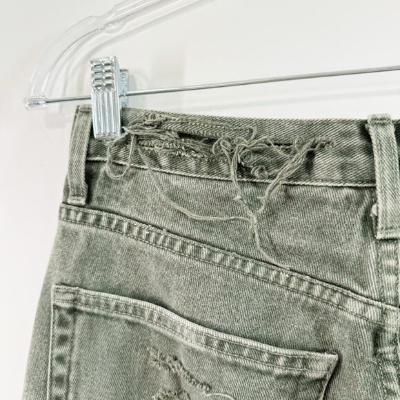 Vintage Guess Cutoff Shorts Green Denim Distressed Destroyed Beach Casual Size 4 - Picture 12 of 14